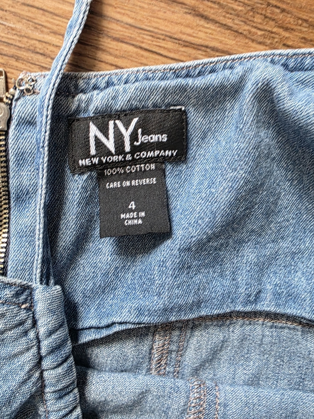 New York & Company Light Blue Denim Dress Mini Cottage, Indie, Summer 90s Y2k - Picture 2 of 6